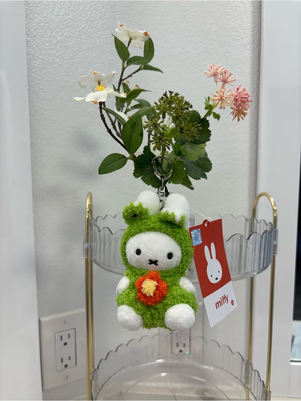 Cute Miffy🐰💚Green Froggie Keychain with Orange Flower Accent - Picture 4 of 4